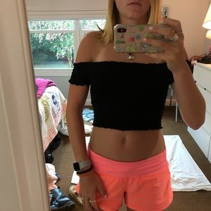 H&M Tops - Black smocked off the shoulder crop top H&M Tops - Black smocked off the shoulder crop top